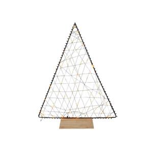 HIT Vánoční dekorace na dřevěném podstavci 80LED stromek 38cm
