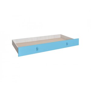 Dětská zásuvka pod postel NUMERO - dub bílý/modrá