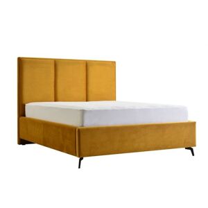 Čalouněná postel CESTO - žlutá 160 × 200 cm