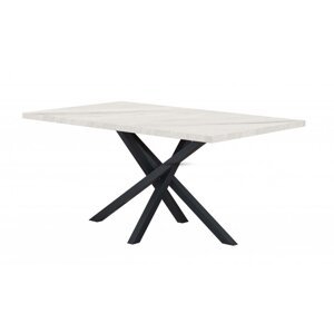 Jídelní stůl PABLO X - mramor bílý 140 × 80