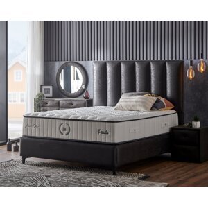 Čalouněná postel PRADA s matrací - černá 160 × 200 cm