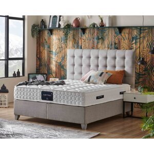 Čalouněná postel ASTRA s matrací - šedá 140 × 200 cm