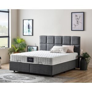 Čalouněná postel INCI s matrací - tmavě šedá 160 × 200 cm