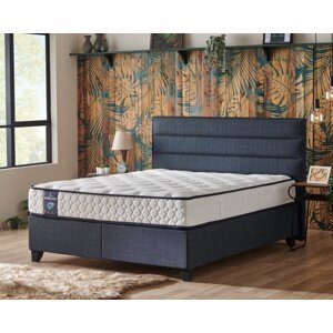 Čalouněná postel HYPERSOFT s matrací - modrá 90 × 200 cm