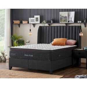 Čalouněná postel DREAM MODE s matrací - antracit 160 × 200 cm
