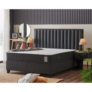 Čalouněná postel REGAL s matrací - antracit 100 × 200 cm