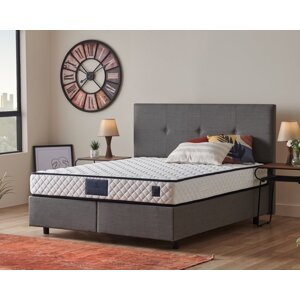 Čalouněná postel SUNNY s matrací - tmavě šedá 180 × 200 cm