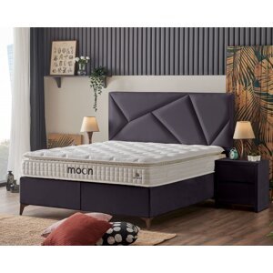 Čalouněná postel MOON s matrací - antracit 140 × 200 cm