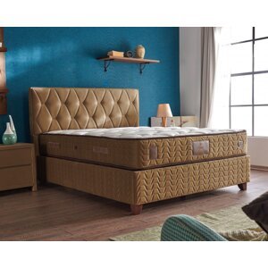 Čalouněná postel CASHMERE - zlatá 160 × 200 cm