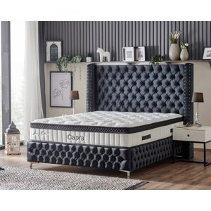 Čalouněná postel CAPRA - antracit 160 × 200 cm