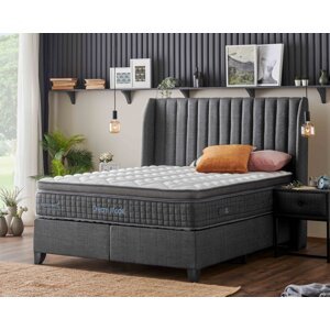 Čalouněná postel DREAM MODE s matrací - světle šedá 100 × 200 cm