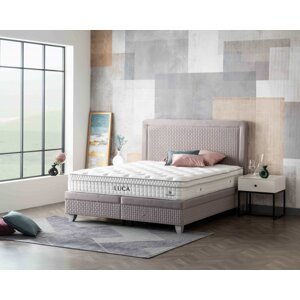 Čalouněná postel LUCA NEW s matrací - šedá 160 × 200 cm