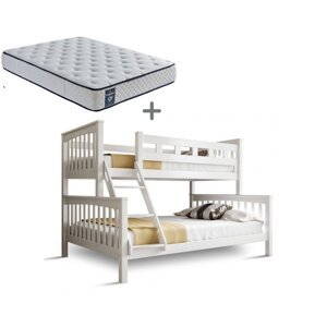 Patrová postel s matracemi a rošty MARIO FAMILY - buk bílá