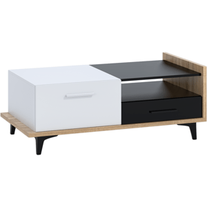 ArtCross Konferenční stolek BOX-03 Barva: dub sonoma světlá / bílá / černá