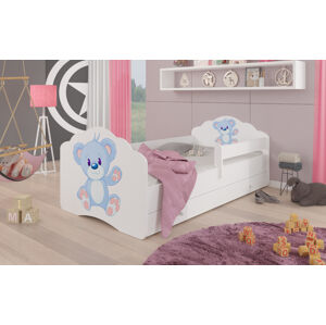 ArtAdrk Dětská postel CASIMO | se zásuvkou a zábranou Provedení: Modrý medvídek