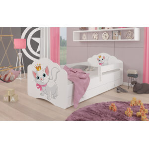 ArtAdrk Dětská postel CASIMO | se zásuvkou a zábranou Provedení: Kočička