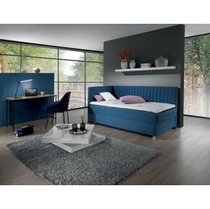 New Design Čalouněná postel NOVO s čely | levá s topperem Extra Rozměr: 90 x 200 cm