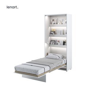 Dig-net nábytek Sklápěcí postel Lenart BED CONCEPT BC-03p | bílý lesk 90 x 200 cm