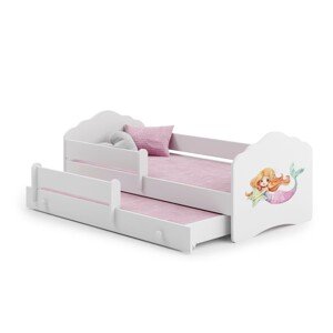 ArtAdrk Dětská postel CASIMO II | s přistýlkou ​​a zábranou Provedení: Mořská panna