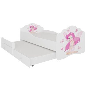 ArtAdrk Dětská postel CASIMO II | s přistýlkou Provedení: Dívka s křídly