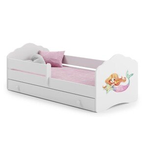 ArtAdrk Dětská postel CASIMO | se zásuvkou a zábranou Provedení: Mořská panna