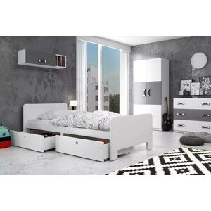 BMS Dětská postel AREK | 80 x 200 cm barevné provedení: Bílá / bílé zásuvky