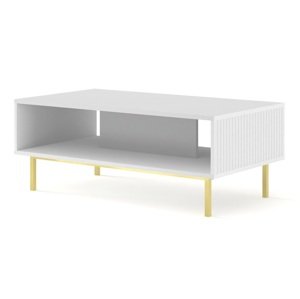 ARTBm Konferenční stolek RAVENNA B 90 | bílá matná Provedení: Bílá matná / zlatá podnož