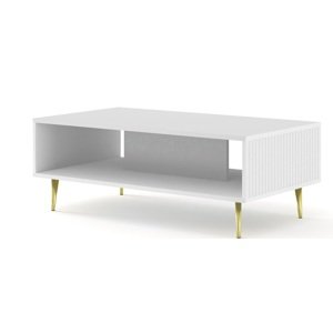 ARTBm Konferenční stolek RAVENNA B 90 | bílá matná Provedení: Bílá matná / zlaté nohy