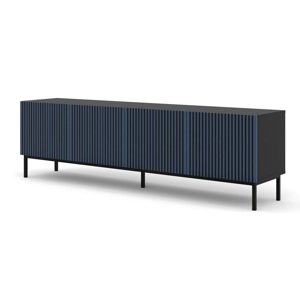 ARTBm TV stolek RAVENNA F 4D 200 | černá matná / modrá Provedení: Černý mat / modrá / černá kovová podnož