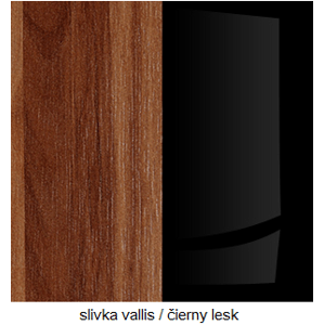 ArtCross Šatní skříň SOLAR | SLR 05 Barva: Švestka Vallis / černý lesk