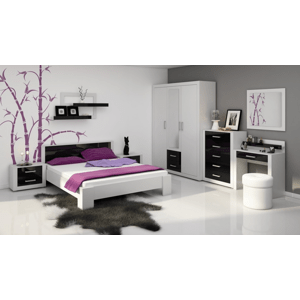 ArtCross ložnice VIKI Barva: Bílá / černý lesk
