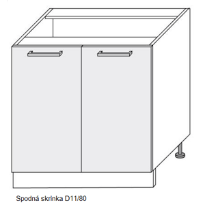 ArtExt Kuchyňská linka Florence - mat Kuchyně: Spodní skříňka D11/80/(ŠxVxH) 80 x 82 x 50 cm
