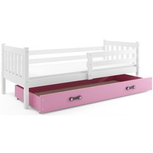 BMS Dětská postel s úložným prostorem CARINO | 90 x 200 cm Barva: Šedá / růžová