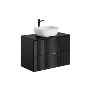 ArtCom Koupelnová skříňka s umyvadlem a deskou ADEL Black DU80/1 | 80 cm