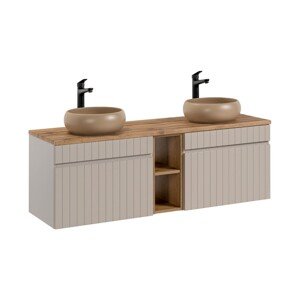 ArtCom Koupelnová skříňka s umyvadlem a deskou ICONIC Cashmere DU140/1 | 140 cm