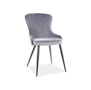 Signal Jídelní židle LOTUS VELVET SIGNAL - židle/ křesla: kov černý/ šedá Bluvel 14