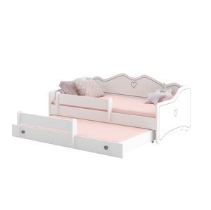 ArtAdrk Dětská postel s přistýlkou ​​EMKA II | bílá/šedá