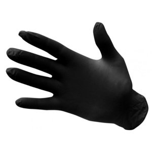 Nitrilové jednorázové rukavice nepudrované - černé M