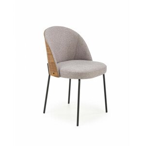 Halmar Jídelní židle K451 - šedá/ořech